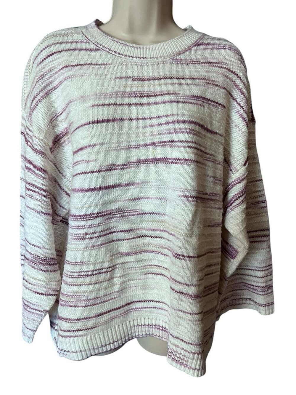 Loft Outlet Striped Pullover Sweater XL Comfycore Soft Workwear Relaxation